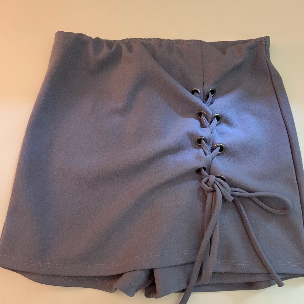 Grey Lace up skort